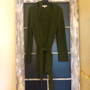 Green long cardigan